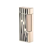 Hand-engraved brass butane lighter, metal flip-top lighters, soft flame, side-slide grinding wheel ignition, suitable for business/gift (silver)(Gold2)