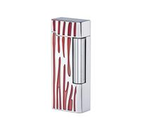 Hand-engraved brass butane lighter, metal flip-top lighters, soft flame, side-slide grinding wheel ignition, suitable for business/gift (silver)(Silver2)