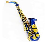 Hand Engravings Blue Body Gold Lacquered Keys Eb Tone Alto Saxophone With Mouthpiece Saxophone for Student