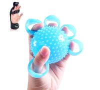 Hand Exercise Grip Ball - Finger Therapy Strengthener, Flexibility Trainer, Squeeze Stress Relief, Resistance Training for Hands & Forearms