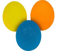 Hand Exercise Stress Relief Balls, Oval Pack of 3. Hand Grip Strengthener. Finger Therapy Squeeze Training for Adults and Children. Resistance