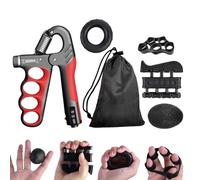 Hand Exercisers for Strength, Grip Strength Trainer Kit | Multifunctional Hand Gripper with Carry Bag | 5x Portable Finger Stretcher, Arm Exercise for Men, Women