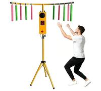 Hand Eye Coordination Training Catching Stick Game Reflex Sticks, Catching Stick Arcade Game for Party, Business and Family Game Night, with Adjustable-Height Tripod LED Light & Music Reaction Green