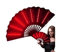 Hand Fan, Foldable Fan for Festival,LED Folding Hand Fan - Multifunctional Bar Folding Fan, Accessories for Belly Dancing, Stage Bar, Photography