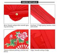Hand Fan, Folding Fan Silk Fans Clack Fan Martial Arts Fan Hand Fans Kung Fu Tai Chi Handheld Fan Craft Fan for Men Women (Red)