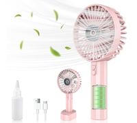 Hand Fan With Water Mist Spray-Portable Hand Held Fans Rechargeable Battery Powered,Mini Usb Small Quiet Personal Powerful Hand Fan,Little Handbag Pocket Child Safe Fan,Outdoor Cooling Travel Fan