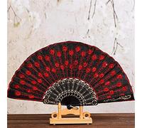 Hand Fans for Women Beautiful Decorative Fans Plastic Cloth Folding Hand Fan Flower Wedding Party Dance Pattern Style Wedding Gifts