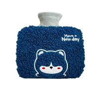 Hand Feet Warmer Hot Water Bottle with Plush Cover Rectangle Hot Water Bag for Pain Relief Back Neck Cosy Nights Hot Water Bottles for Adults(D)