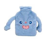 Hand Feet Warmer Plush Water Filled Hot Water Bottle PVC Autumn and Winter Warm Belly Warm Hand Treasure Hot Water Bottles for Adults(Blue)