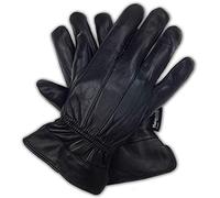 Hand Fellow Men’s Soft Nappa Sheepskin Warm Winter Leather Gloves Fleece Lining Thinsulate Gloves (X Large, Black Original)