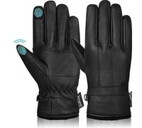 Hand Fellow Men’s Winter Leather Gloves Soft Nappa Sheepskin Warm Fleece Lining Thinsulate Gloves (Classic, L)