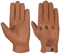 Hand Fellow Men's Leather chauffeur Vintage Retro Style Without Lining Driving Gloves (Tan, L)
