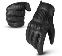 Hand Fellow Premium Leather Motorbike Gloves for Men & Women: Touch Screen Compatible, Windproof, Knuckle Protection - Heavy Duty Full Finger Motorcycle Gloves for All Weathers (M)