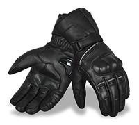 Hand Fellow Premium Leather Winter Motorbike Gloves Waterproof Winter Motorcycle Gloves Windproof Touch Screen Warm Gloves Hard Knuckle (Black Leather Cruising Gloves, XX-Large)