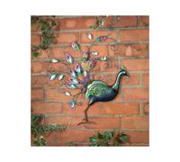 Hand-finished Diamante Peacock Wall Art With Detail Jewels G-0113