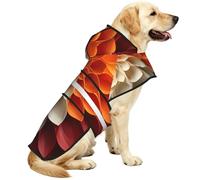 Hand Folded Flowers Waterproof Dog Raincoat And Rain Jacket With Hood, Reflective Strips And Adjustable Belly Strap, Fits Small To Large Dogs
