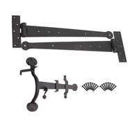 Hand Forged Blacksmith Traditional Penny end Door Tee Hinges+ Suffolk Latch (15" Hinges + Suffolk Latch)