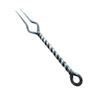 Hand-Forged Head Dinner Cutlery Set - European Twisted Metal Knife & Fork with Horn Handles - Rustic Medieval Style Utensils(C)