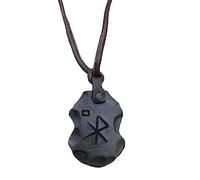 Hand Forged Iron Love Rune Pendant Viking Runic Amulet Nordic Pendant Talisman Necklace Norse Runes Jewelry, Iron, No Gemstone