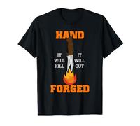 Hand Forged Knife Bladesmith Workshop Cutting Humor T-Shirt