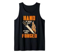 Hand Forged Knife Bladesmith Workshop Cutting Humor Tank Top
