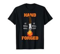 Hand Forged Knife Bladesmith Workshop Cutting Humor Value Graphic T-Shirt, Men, Black, M