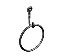 Hand Forged Knot Metal Towel Ring Wrought Iron Handmade Wall Mounted Hand Towel Holder Blacksmith Wall Mounted Towel Rack Black Antique Finish Heavy Duty Towel Ring Holder by Living Ideas