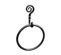 Hand Forged Spiral Metal Towel Ring Wrought Iron Handmade Wall Mounted Hand Towel Holder Blacksmith Wall Mounted Towel Rack Black Antique Finish Heavy Duty Towel Holder by Living Ideas
