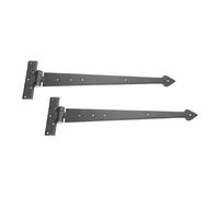 Hand Forged Tee Hinge Strap Hinge Beeswax Arrow End 6" 9" 12" 15" 18" 24" Sold in Pairs (18")