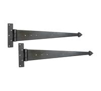Hand Forged Tee Hinge Strap Hinge Beeswax Arrow End 6" 9" 12" 15" 18" 24" Sold in Pairs (24")