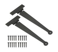 Hand Forged Tee Hinge Strap T Hinge Beeswax Penny End Finish Sold in Pairs New (12")