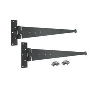 Hand Forged Tee Hinge Strap T Hinge Beeswax Penny End Finish Sold in Pairs New (24'')