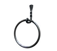 Hand Forged Towel Ring Holder Wrought Iron Handmade Wall Mounted Hand Towel Holder Blacksmith Wall Mounted Towel Rack Black Antique Finish Heavy Duty Towel Holder by Living Ideas
