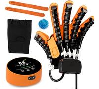 Hand Function Rehabilitation Robot Gloves for Hemiplegia Recovery Hemiplegia Stroke Recovery Equipment, Finger Exerciser Strengthener Physical Therapy Equipment for (A:Left B:Right)(Size:B XXL,Color