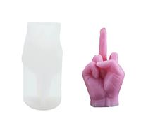 Hand Gesture Shaped Silicone Candle Mold 3D Middle Finger Resin Casting Mould for DIY Soap Candles Handmade Gift Craft Ornaments Home Decoration (Middle Finger)