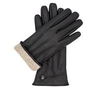 Hand Gewand by Weikert JESS Elegant Goat Nappa Leather Gloves with Warm Cashmere Wool Lining; Distinctive Look; Elegant and Warm Women's Gloves Made of Soft Leather and Cashmere Lining, black, 7.5