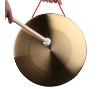 Hand Gong Cymbals Portable， Chinese Percussion Copper Brass Gong Mini Small Desktop Hand Instrument 32-42cm(36cm)