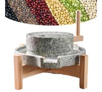 Hand Grain Mill Stone, Wet Dry Cereal Bluestone Mill Stone Grinder for Home Kitchen, Stone Grinder for Food Wheat Berry Rice Bean Seed Spice Herb Powder Pulverizer