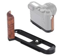 Hand Grip L-Shape Bracket with Real Wood Side Grip for Leica Q3/Q3 43/Q3 Monochrom/Q2 Camera, Arca-Swiss Quick Release Plate, Full Access to Battery & Ports, CNC Aluminum (Walnut-Black)