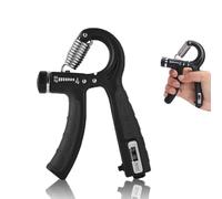Hand Grip Strengthener Forearm Workout Kit - 5-60kg Adjustable Hand Gripper, Finger Exerciser for Musicians and Athletes for Strong Finger, Hand Keep Fitness, Forearm - Black