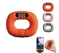 Hand Grip Strengthener, Multifunctional Grip Bluetooth Strength Trainer with Page Turner Design, Silicone Rings for Muscle Training Sports Rock Climbing Finger Rehabilitation Training (Orange)