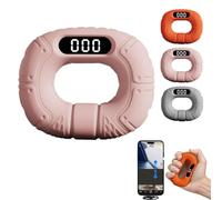 Hand Grip Strengthener, Multifunctional Grip Bluetooth Strength Trainer with Page Turner Design, Silicone Rings for Muscle Training Sports Rock Climbing Finger Rehabilitation Training (Pink)
