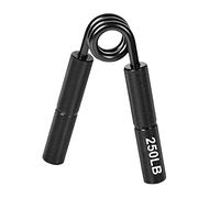 Hand Grip Strengthener Set, Adjustable Resistance 10-100kg, Finger Stretcher & Forearm Exerciser for Guitarists, Athletes, Men & Women, Manual Grip Strength Trainer- Black 250lb 4inchx3.5inch