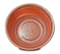 Hand-Hammered Copper Basin, Round Hammered Copper Bowl, Portable Foot Soak Bowl, 11cm Deep, Handmade Hammer Pattern, for Camping, Face Washing & Foot Bath