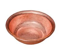 Hand-Hammered Copper Basin,Round Hammered Metal Bowl,Gold Finish,Portable Pedicure Foot Soak Copper Bowls 40cm,Gold