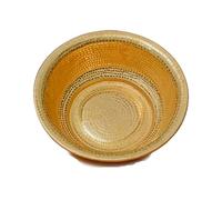 Hand-Hammered Copper Bowl - Large Capacity Foot Soak Basin & Portable Fire Bowl for Camping, Picnics, and Outdoor Incinerator, 12cm Deep Pedicure Wash Basin(Yellow,34cm/13.4in)