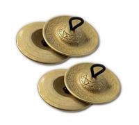 Hand-hammered Heavy stage-quality Brass Finger Cymbals Set of 4 (Variations: 2 1/4" & 3") (2 1/4" (34 gr each))
