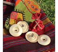Hand-hammered Heavy stage-quality Brass Finger Cymbals Set of 4 (Variations: 2 1/4" & 3") (3" (102 gr each))