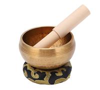 Hand Hammered Singing Bowl, Calm Feeling and Healing Sound, Meditation Yoga Bowl for Relaxation, Suitable for Meditation Accessories, Made of Red Copper Bowl, Peach Wood, Polyester