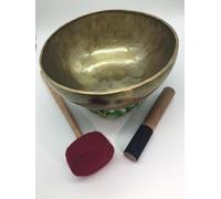 Hand-Hammered Tibetan Singing Bowl - Deep Tone Pure Bronze Meditation Sound Bowl Made in Nepal for Yoga, Chakra Healing & Mindfulness (10inch)